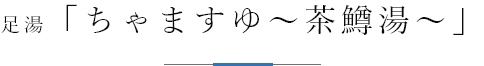 足湯「ちゃますゆ～茶鱒湯～」